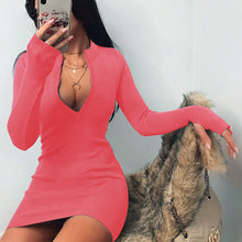 Load image into Gallery viewer, Fall Women's Clothing Long-Sleeved Dress Zipper Solid Color Stretch Skirt Slim-Fit Hip Skirt
