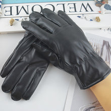 Load image into Gallery viewer, Touch Screen Warm PU Leather Gloves Winter Men and Women Riding Cold Protection Thickening plus Velvet Gloves
