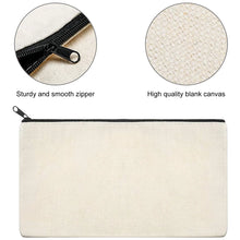Load image into Gallery viewer, 20Pcs Canvas Makeup Bags Zipper Pouch Bags Pencil Case Blank DIY Craft Bags Cosmetic Pouch for Travel DIY Craft School
