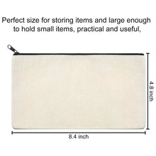 Load image into Gallery viewer, 20Pcs Canvas Makeup Bags Zipper Pouch Bags Pencil Case Blank DIY Craft Bags Cosmetic Pouch for Travel DIY Craft School
