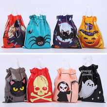 Load image into Gallery viewer, 20pcs Hallwoeen Pumpkin Skull Cat Candy Bundle Pocket Bag Cellophane Food Plastic Package Halloween Party Decor Gift Bag Mix
