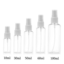 Load image into Gallery viewer, 20Pcs Spray Bottle 10ml 30ml 50ml 60ml 100ML Travel Refillable Vial Plastic Container Disinfection Atomizer
