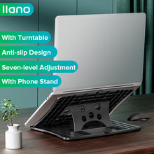 Load image into Gallery viewer, Foldable Laptop Stand with Heat-Vent Portable Adjustable Notebook Riser with Phone Holder for 12-17 Inch Laptop Computer Tablet Bracket
