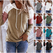 Load image into Gallery viewer, Autumn and Winter New Women's Casual Long-Sleeved Loose Casual Color Stitching Hoodie Women
