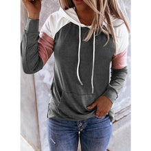 Load image into Gallery viewer, Autumn and Winter New Women's Casual Long-Sleeved Loose Casual Color Stitching Hoodie Women
