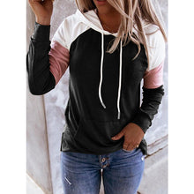 Load image into Gallery viewer, Autumn and Winter New Women's Casual Long-Sleeved Loose Casual Color Stitching Hoodie Women

