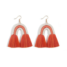 Load image into Gallery viewer, Tassel Bohemian Earrings Rainbow Hand-Woven Earrings Antique Retro Exaggerated and Personalized Earrings
