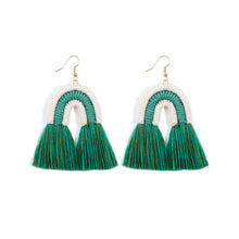Load image into Gallery viewer, Tassel Bohemian Earrings Rainbow Hand-Woven Earrings Antique Retro Exaggerated and Personalized Earrings
