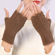 Load image into Gallery viewer, Korean Style Autumn and Winter New Girls' Fashionable All-Match Knitted Warm Half Finger Open Finger Gloves
