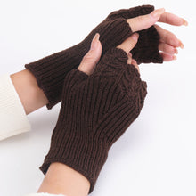 Load image into Gallery viewer, Korean Style Autumn and Winter New Girls' Fashionable All-Match Knitted Warm Half Finger Open Finger Gloves

