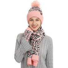 Load image into Gallery viewer, 2023 Winter Leopard Print Thickened Woolen Cap Outdoor Keep Warm Hat Scarf Gloves Three-Piece Set
