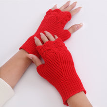 Load image into Gallery viewer, Korean Style Autumn and Winter New Girls' Fashionable All-Match Knitted Warm Half Finger Open Finger Gloves

