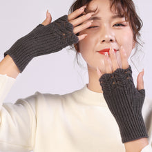 Load image into Gallery viewer, Korean Style Autumn and Winter New Girls' Fashionable All-Match Knitted Warm Half Finger Open Finger Gloves
