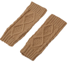 Load image into Gallery viewer, Wool Keep Warm Half Finger Open Finger Gloves Autumn and Winter Women's Short Rhombus Cute Fashion Gloves

