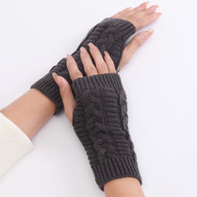 Load image into Gallery viewer, Twist Fashion Gloves Korean New Knitted Wool Keep Warm Half Finger Fingerless Gloves
