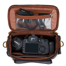 Load image into Gallery viewer, Outdoor Camera Bag Digital SLR Professional Waterproof Oil Wax Canvas Shoulder Bag
