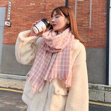 Load image into Gallery viewer, Houndstooth Scarf for Women Winter 2023 New Plaid Artificial Cashmere Scarf Thick Shawl Scarf for Women
