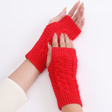 Load image into Gallery viewer, Twist Fashion Gloves Korean New Knitted Wool Keep Warm Half Finger Fingerless Gloves
