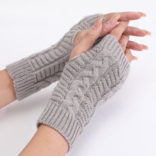 Load image into Gallery viewer, Twist Fashion Gloves Korean New Knitted Wool Keep Warm Half Finger Fingerless Gloves
