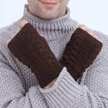 Load image into Gallery viewer, Twist Fashion Gloves Korean New Knitted Wool Keep Warm Half Finger Fingerless Gloves
