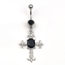 Load image into Gallery viewer, Puncture Belly Piercing Jewelry Diamond Cross Belly Ring Navel Stud
