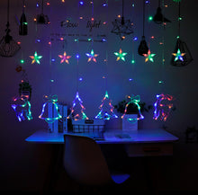 Load image into Gallery viewer, Curtain Light Christmas Holiday Room Ornamental Festoon Lamp Creative Deer Bell Christmas Tree Curtain Lighting Chain
