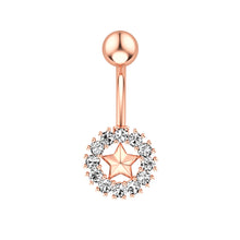 Load image into Gallery viewer, Five-Pointed Star round Zircon Navel Ring Navel Stud Human Body Piercing Accessories
