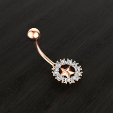 Load image into Gallery viewer, Five-Pointed Star round Zircon Navel Ring Navel Stud Human Body Piercing Accessories
