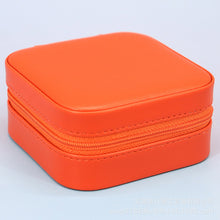 Load image into Gallery viewer, Jewelry Storage Box PU Double-Layer Portable Earring Ring  Holders Case with Mirror
