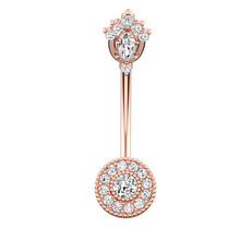Load image into Gallery viewer, Round Zircon Navel Ring Navel Stud Human Body Piercing Accessories
