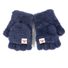 Load image into Gallery viewer, Plush Gloves Autumn and Winter Flip Knitted Gloves Warm Thickened Bag Finger Leakage Imitation Mink
