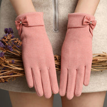 Load image into Gallery viewer, Symbol Rabbit Plush De Suede Bow Touch Screen Warm Outdoor Clothing All-Matching Gloves
