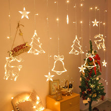Load image into Gallery viewer, LED Curtain Light Christmas Holiday Room Decoration Color Lighting Chain Christmas Tree String Scene Arrange Hangings Lighting Chain
