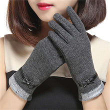 Load image into Gallery viewer, Autumn and Winter Women's Non-Inverted Velvet Touch Screen Warm Bow Slimming Gloves Finger Korean Style Gloves
