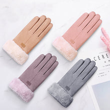 Load image into Gallery viewer, Women's Winter Suede Composite Bejirog Thickened Touch Screen Thermal Gloves
