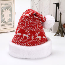 Load image into Gallery viewer, Snowflake Deer Knitted Wool Flannel Christmas Hat Adult Winter Hat Decoration
