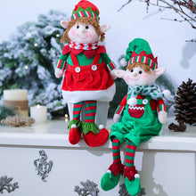 Load image into Gallery viewer, Red and Green Fabric Long Leg Elf Doll Men's and Women's Elf Doll Christmas Decorations
