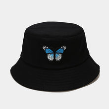 Load image into Gallery viewer, Girl Butterfly Bucket Hat Korean Style Outdoor Couple Sun Protection Sun Hat Monochrome Bucket Hat
