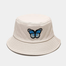 Load image into Gallery viewer, Girl Butterfly Bucket Hat Korean Style Outdoor Couple Sun Protection Sun Hat Monochrome Bucket Hat
