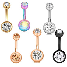 Load image into Gallery viewer, 5 6-Piece Set Belly Ring Color Polymer Clay Navel Stud Navel Buckle Piercing Jewelry
