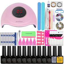 Load image into Gallery viewer, Gel Polish Set Nail kit Manicure Set Full Set Beginner Hot Lamp Manicure Package Tool Outfit
