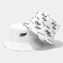 Load image into Gallery viewer, Letter Embroidered Bucket Hats Artistic Casual All-Matching Basin Hat Double-Sided Wear Suitable Outdoor Sun Hat for Men and Women
