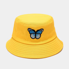 Load image into Gallery viewer, Girl Butterfly Bucket Hat Korean Style Outdoor Couple Sun Protection Sun Hat Monochrome Bucket Hat
