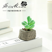 Load image into Gallery viewer, Small Stone Pot Artificial Succulent Pant Potted Plant (Pot Included) Fashion Home Decoration Simulation Plant Artificial Flowers
