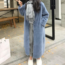 Load image into Gallery viewer, Women's Autumn and Winter Coat Hooded Jacket, Long-sleeved Faux Solid Color Fur Coat, Warm and Elegant Loose Casual Jacket
