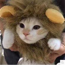 Load image into Gallery viewer, Funny Cute Pet Costume Cosplay Lion Mane Wig Cap Hat for Cat Halloween Autumn Winter Keep Warm
