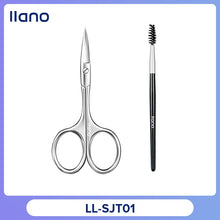 Load image into Gallery viewer, LLANO Facial H Scissor Eyebrow brush Professional Stainless Steel Mustache Nose H Beard Eyebrows Eyelashes Trimmin
