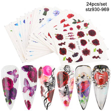 Load image into Gallery viewer, 24 Pcs Halloween Nail Art Water Sticker Set Anime Skull Bone Decals Gel Polish Slider Accessories Nail Decorations LASTZ731-755
