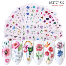 Load image into Gallery viewer, 24 Pcs Halloween Nail Art Water Sticker Set Anime Skull Bone Decals Gel Polish Slider Accessories Nail Decorations LASTZ731-755
