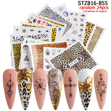 Load image into Gallery viewer, 24 Pcs Halloween Nail Art Water Sticker Set Anime Skull Bone Decals Gel Polish Slider Accessories Nail Decorations LASTZ731-755
